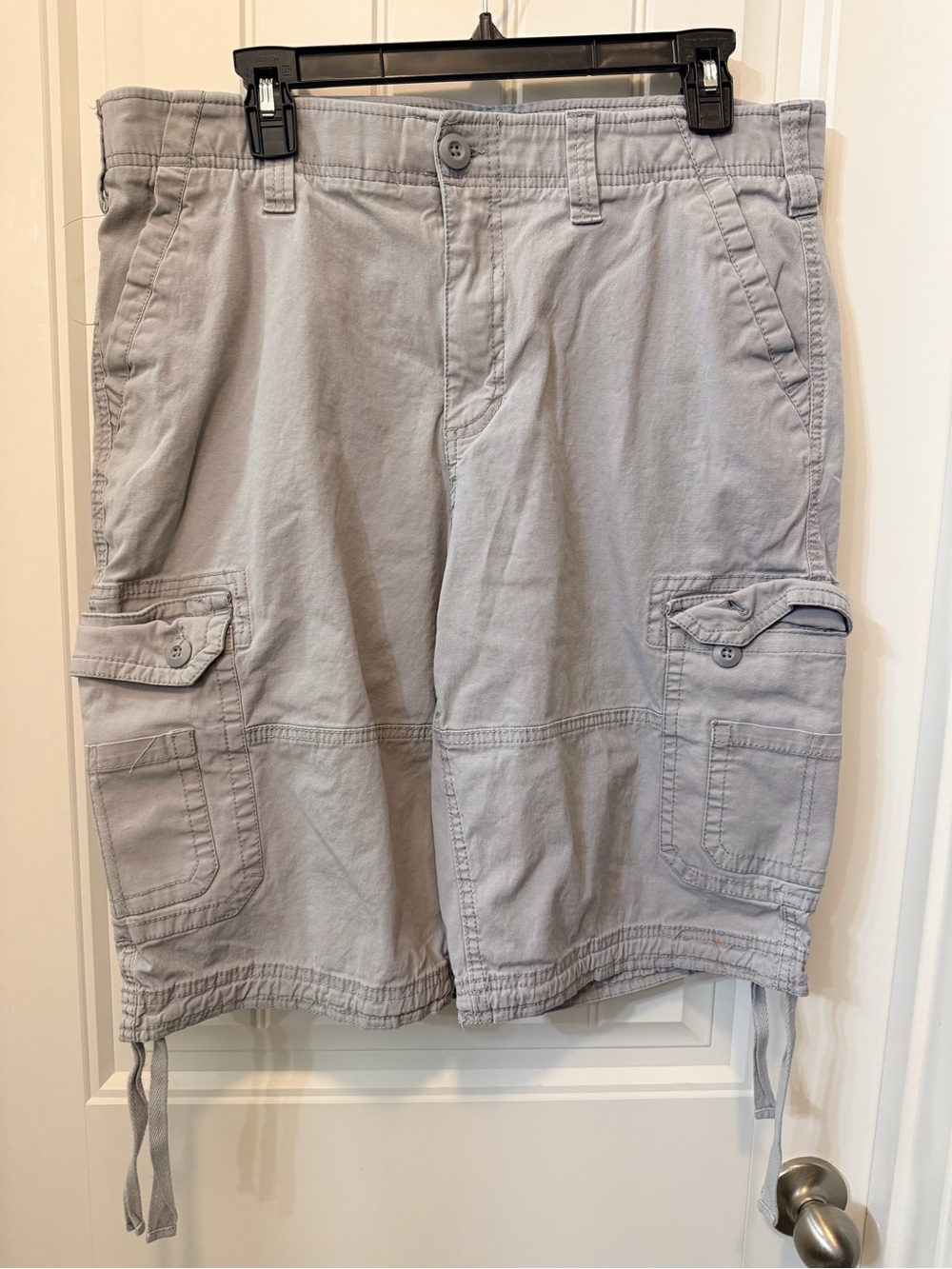urban pipeline Light Gray Cargo Shorts with Drawstrings